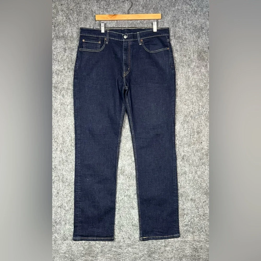 Levi's 514 Straight Leg Dark Blue Denim Jeans Men's Size 38x34 Striaght Fit